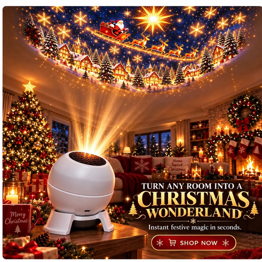FestiGlow™ | Weihnachts-Projektionsnachtlicht – Wände & Decken in eine festliche Weihnachtswelt verwandeln