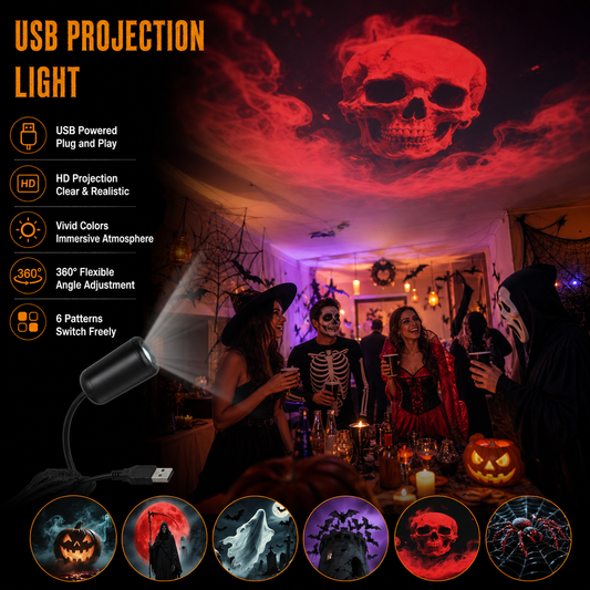 SpookLume™ HD Halloween-Projektor | 6 Gruselige Motive für Sofortige Halloween-Atmosphäre